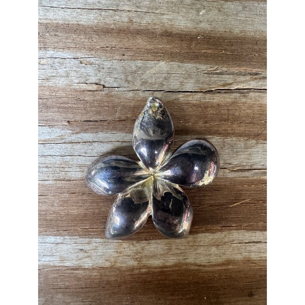 Sterling Silver Plumeria Flower Statement Pendant 18.73g